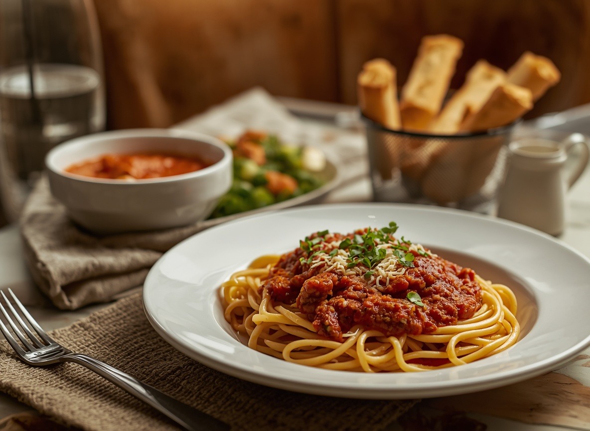 Lunch Duo — Spaghetti with Meat Sauce